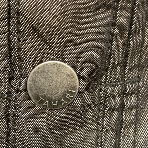 Tahari  Womens Soft Collared Neck Long Sleeve Jacket with Pockets Charcoal  L - Picture 4 of 7